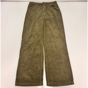 RVCA Corduroy Pants Mens 30 Olive Green Wide Wale Wide Leg Cotton Skate Cord